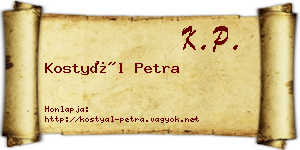 Kostyál Petra névjegykártya