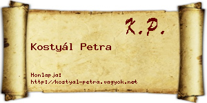 Kostyál Petra névjegykártya